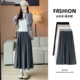 灰色糯米裙女秋冬胖mm200斤高腰显瘦垂坠感a字裙大码 小个子半身裙
