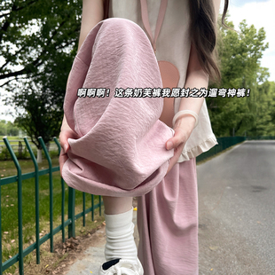 高腰垂感宽松慵懒直筒阔腿长裤 胖mm200斤奶芙山本裤 子女春秋大码
