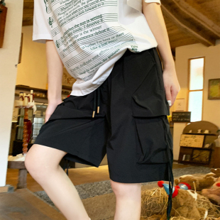 女夏季 2026新款 高腰胖mm300斤中裤 特大码 运动五分裤 短裤 美式 工装