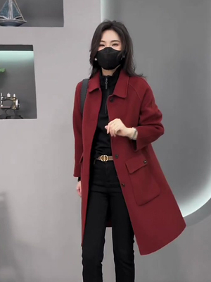 年战袍中长款毛呢外套女装秋冬