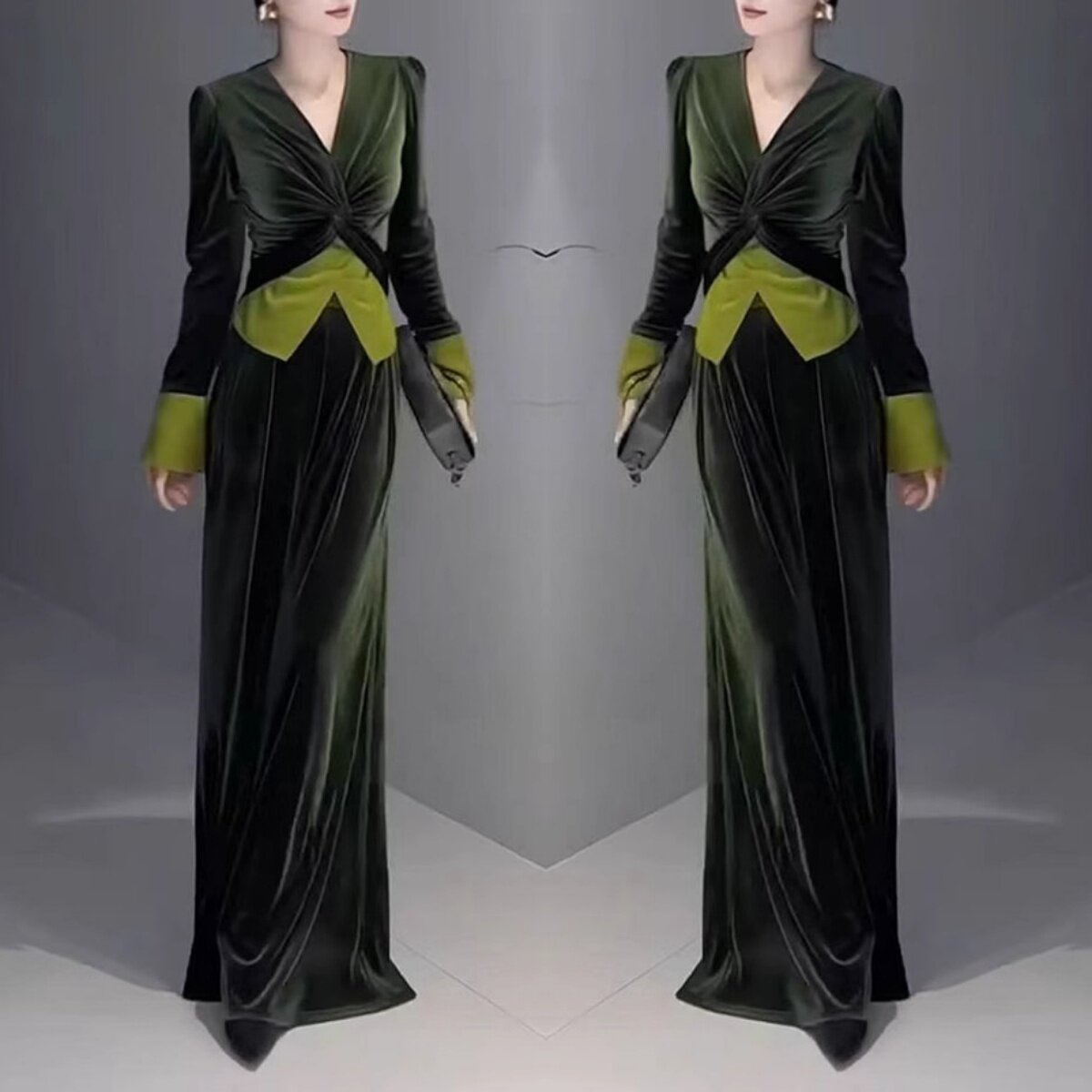 高级感休闲丝绒套装女2025新款收腰长袖上衣阔腿裤超火春装两件套