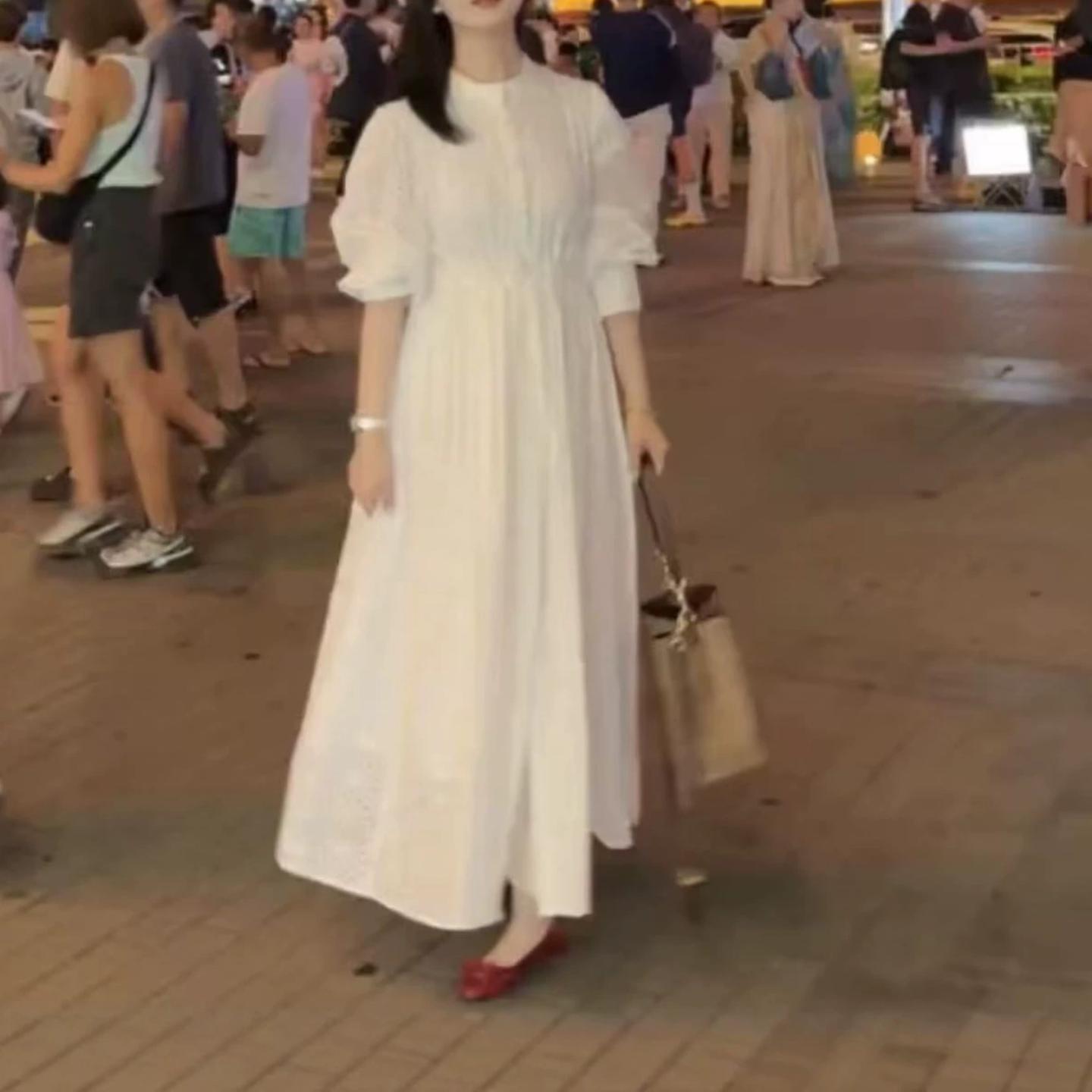 收腰宽松显瘦气质A字长裙