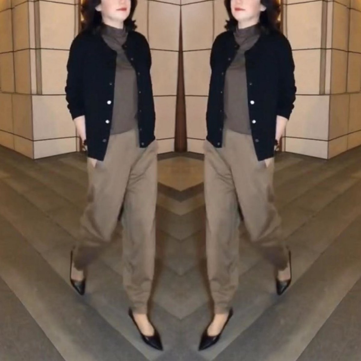 针织长袖开衫休闲长裤宽松简约萝卜裤微胖mm炸街显瘦两件套装秋冬