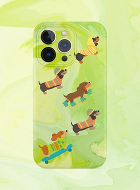 腊肠狗手机壳适用iPhone15promax苹果14菲林13可爱12绿色17硬16华为mate60荣耀P70小米vivox90一加opporeno11