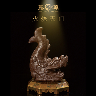 香港鑫福源火烧天门摆件旺男主人招财福运陶土工艺化解西北方火气