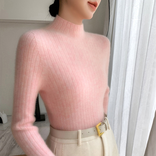 一线七针加厚成衣半高羊绒衫女士内搭长袖针织衫高支高密修身毛衣