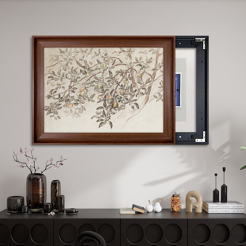 《平安果》中古风电表箱装饰画餐厅玄关电闸箱挂画高档电箱遮挡画