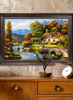 法式中古玄关油画|《向往的生活》艺术复古风客厅装饰画走廊挂画