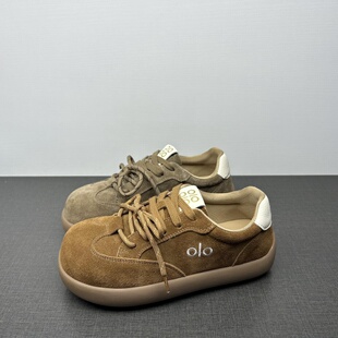 磨砂皮复古休闲低帮女鞋 专柜撤柜处理阿甘鞋 德训鞋 新款 女2025秋季