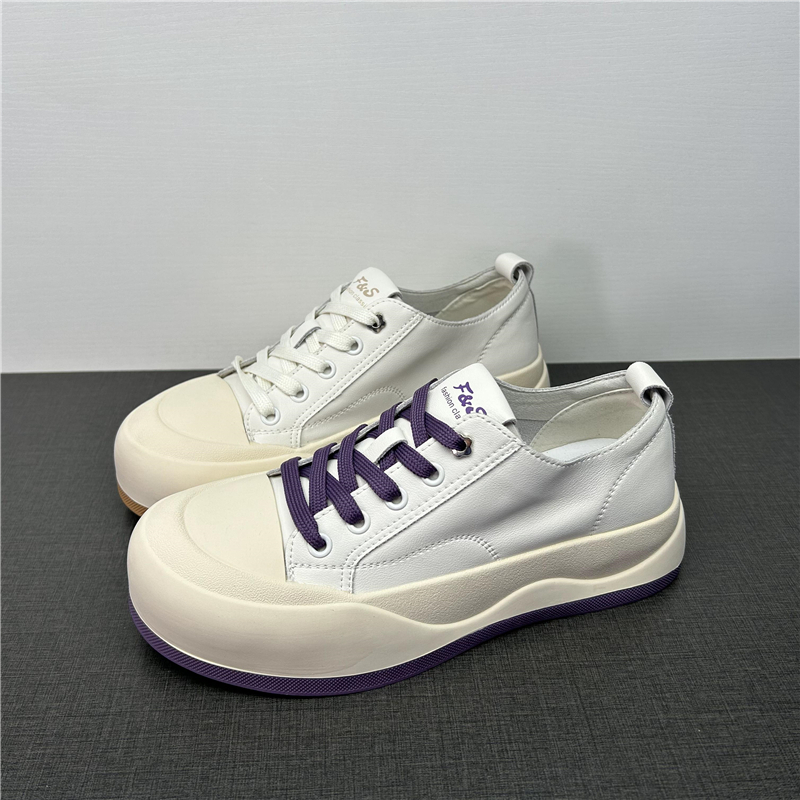 品牌撤柜断码处理真皮小白鞋女春秋春款简约日常拼色休闲女士板鞋