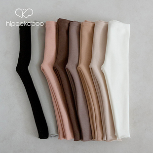 hi peekaboo韩国儿童秋冬加绒弹力裤子休闲打底裤大档长裤打底裤