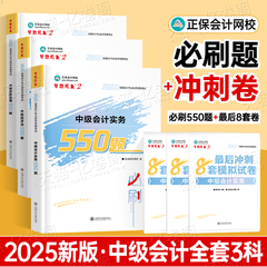 正保2025年中级会计师职称实务经济法财管必刷550题历年真题库试卷25考试教材书章节练习题模拟试题习题刷题必刷题官方押题600母题