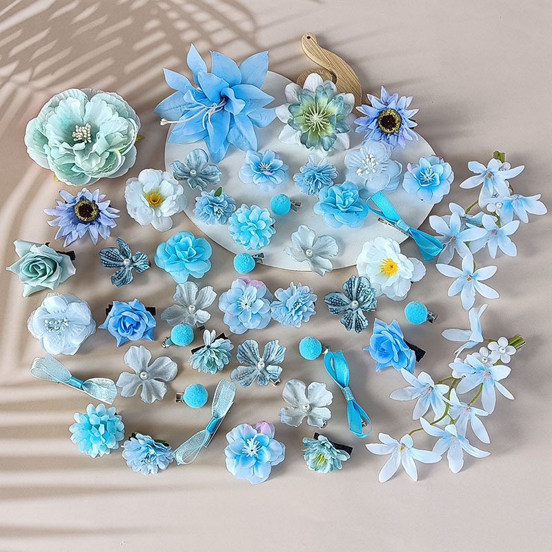 蓝色系汉服花朵发夹古风妆造旅拍发饰套装头花卡子仿真花发卡演出,饰品/流行首饰/时尚饰品新,发饰,淘宝优惠券,粉丝福利购,淘宝优惠卷