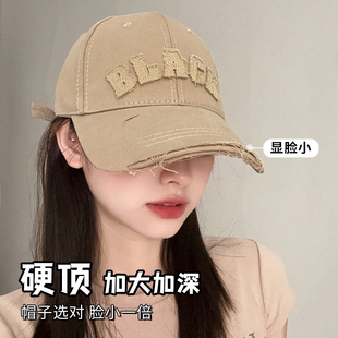 鸭舌帽硬顶棒球帽女2024新款 深顶加大头围加宽帽檐 春秋显脸小时尚