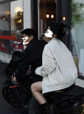 美式复古哈灵顿工装飞行员夹克男秋季情侣痞帅棒球服宽松立领外套