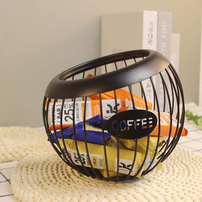 北欧ins胶囊咖啡收纳盒 储物篮茶水间桌面吧台置物架大容量储存罐