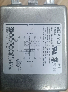 议价 TE泰科corcom三相四线滤波器20AYO1 F7694抗