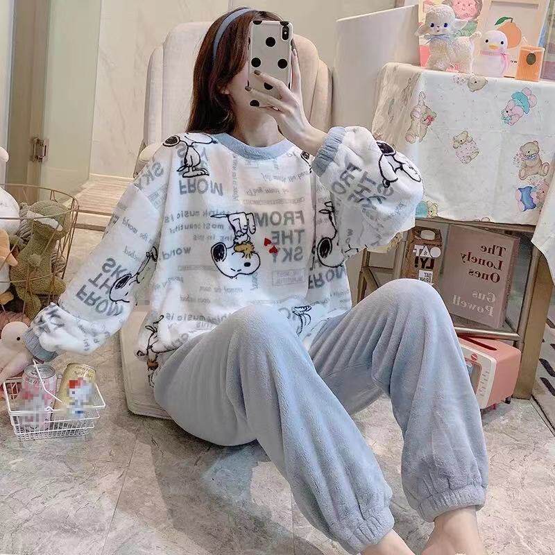 睡衣女冬珊瑚绒韩版大码可爱秋冬款加厚法兰绒女士家居服春秋套装,女士内衣/男士内衣/家居服,睡衣/家居服套装,淘宝优惠券,粉丝福利购,淘宝优惠卷