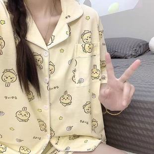 夏天小八家居服 吉伊卡哇乌萨奇睡衣女春夏季 开衫 短袖 学生宽松大码