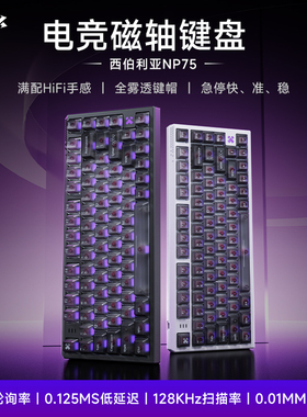 西伯利亚NP75磁轴键盘游戏电竞专用透明键帽电脑有线75配列打瓦