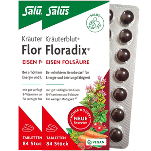 Salus莎露斯德国铁元片剂补铁片含维生素C女孕妇缺铁铁剂叶酸2盒