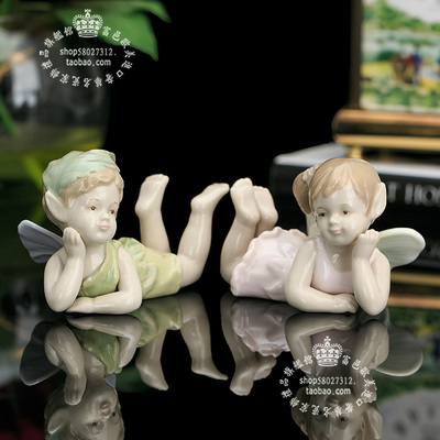 花仙子手绘情侣摆件陶瓷娃娃