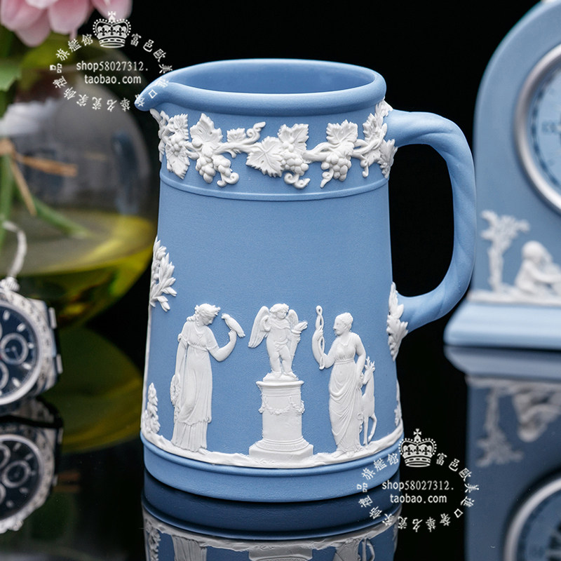 威基伍德Wedgwood浮雕葡萄藤女神1963陶瓷果汁壸水壸牛奶杯茶海