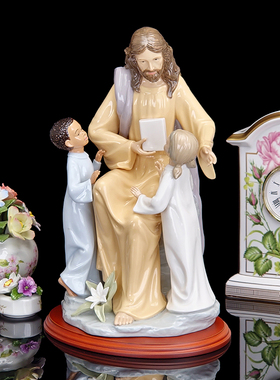 神圣的祝福祈祷陶瓷高端欧式摆件