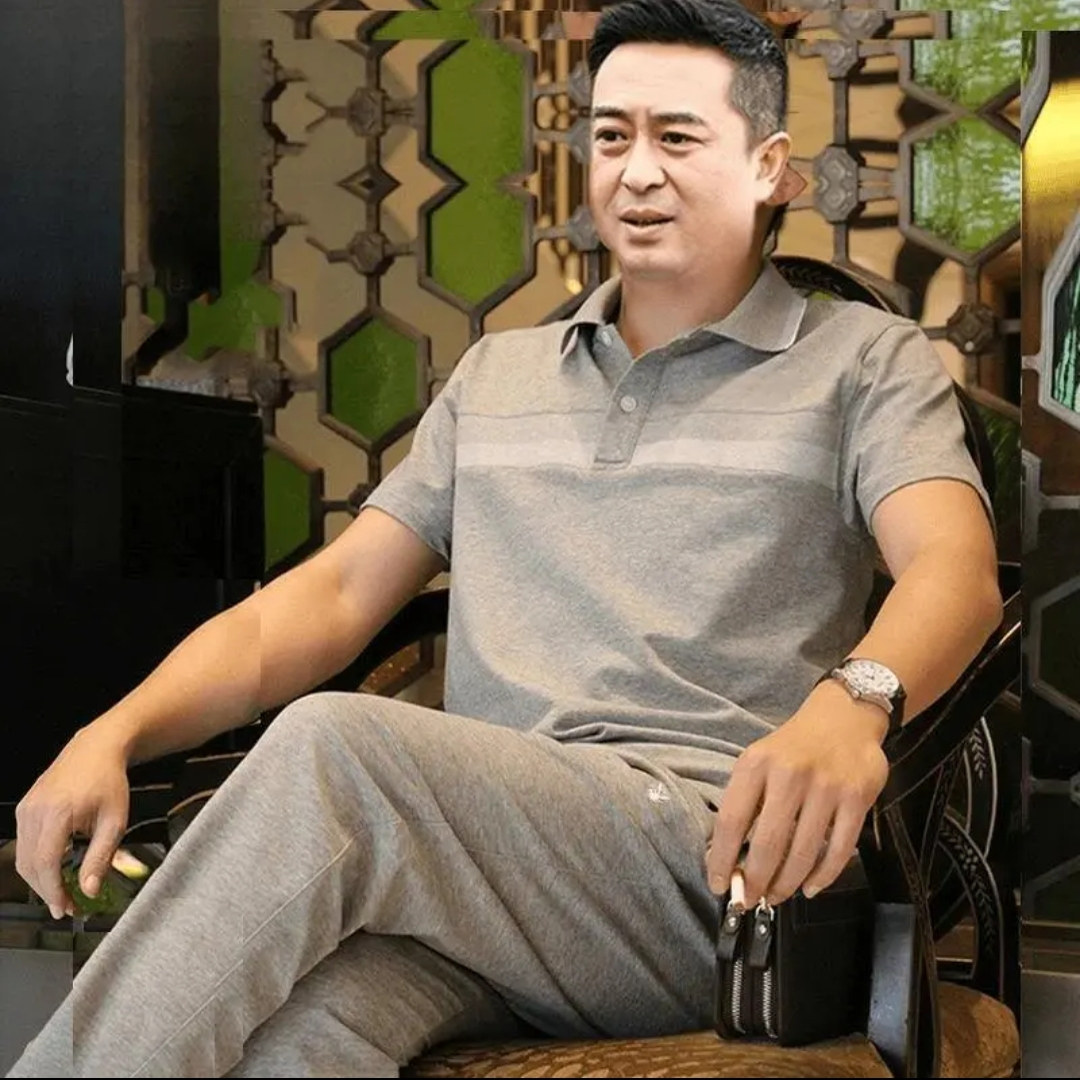 中老年男士休闲运动服套装夏季薄款短袖T恤长裤父亲爸爸夏装套装