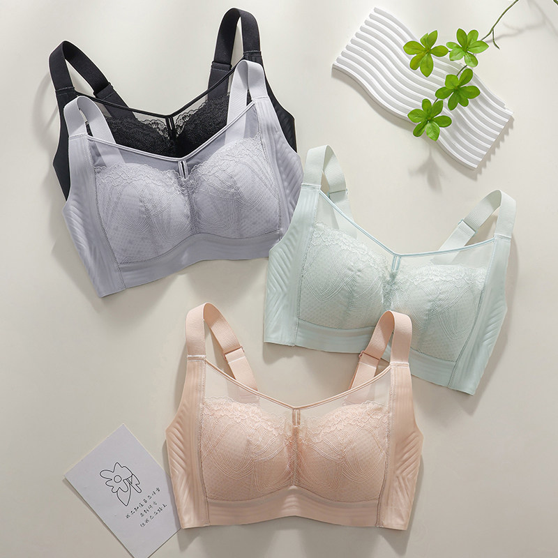 曼蝶莉甜美透气凉感内衣丰巢全罩杯内衣果冻条软支撑提拉文胸