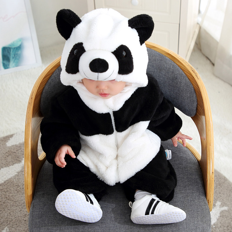婴儿衣服秋冬装连体衣加厚套装儿童动物睡衣爬服宝宝冬季外出抱衣
