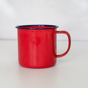 全红杯红色搪瓷杯蛋糕杯火锅盅盅杯茶缸子圣诞节杯婚宴喜庆铁杯子