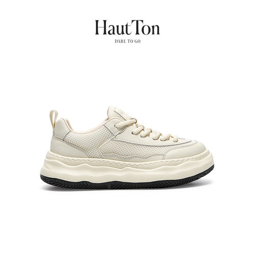 HautTon皓顿时尚网面透气小白鞋