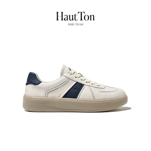 HautTon皓顿真皮德训鞋男小白鞋