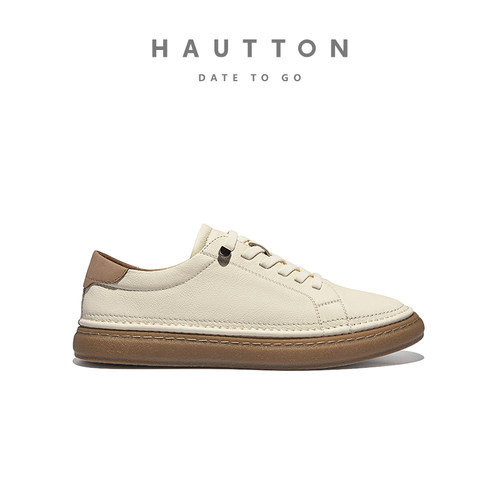 hautton皓顿真皮一脚蹬板鞋