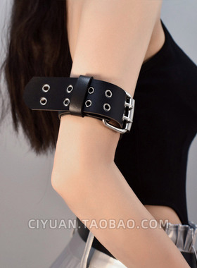 Lolita赛博朋克哥特亚文化废土排扣臂环军lo战术手臂带y2k配饰