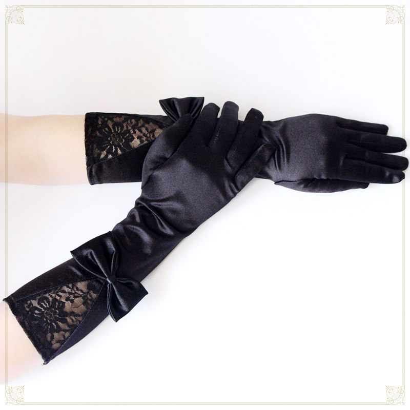 Harajuku wind Diablo Punk Lolita Lolita bow Lace Gloves cos Evening dress LO Dress with womenin the Accessories/Leather belt/Hat/Muffler , Gloves  category - from Buy2taobao.com to provide professional Taobao agent buy service