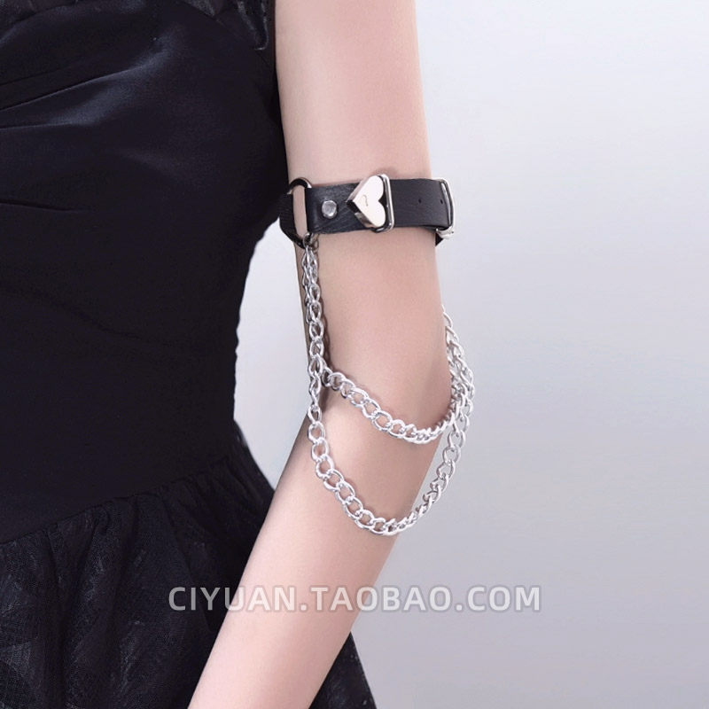 朋克哥特皮手臂环臂链甜酷配饰