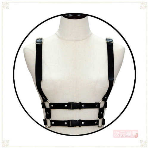 lolita赛博朋克束腰背带哥特蒸汽机械特工禁欲腰带皮军lo腰封cos