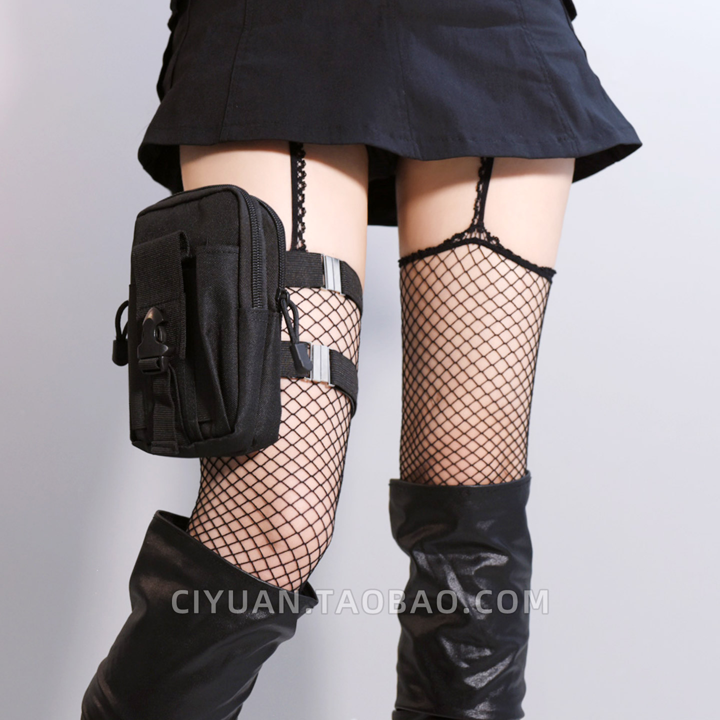 Lolita赛博朋克哥特废土双带腿环战术腿包腿带腿带亚比y2k配饰cos