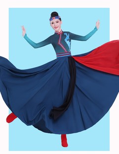 蒙古成人艺考天边少数民族表演服 鸿雁舞蹈服装 蒙古演出服女装 新款