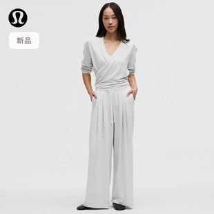 BeCalm 女士高腰褶饰加宽阔腿裤丨lululemon丨LW5IQAA