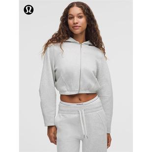 Loungeful 女士宽松剪裁短款拉炼连帽衫丨lululemon丨LW3JZGS