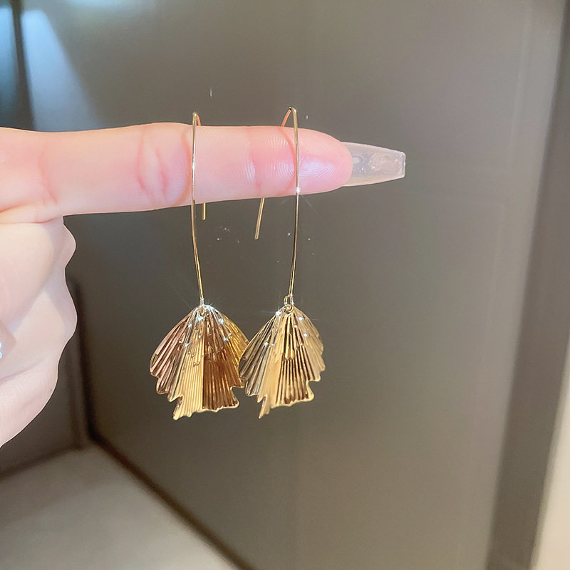 超仙金色耳钩简约冷淡风复耳环