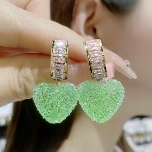 春夏清新软糖桃心925银针