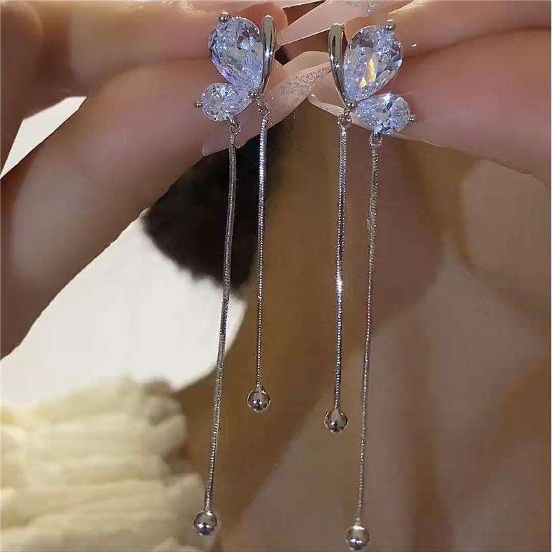 唯美蝴蝶仙子耳环气质百搭耳饰品