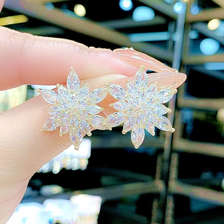 冰花耳钉高级感气质耳环