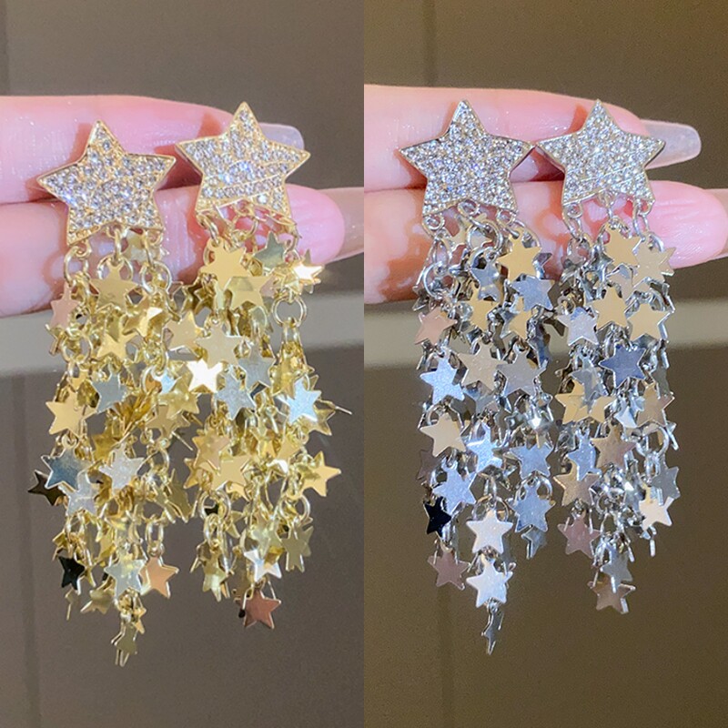 星星流苏耳环女士爆款高级感耳钉