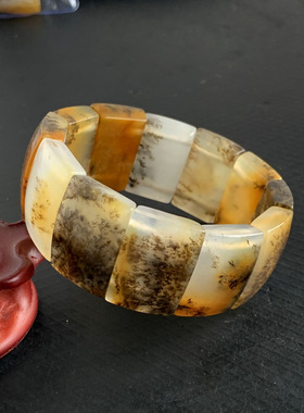 天然黄龙玉手排黄蜡石手排