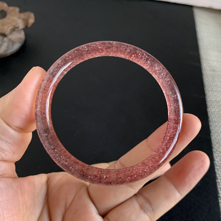 50MM天然草莓晶手镯水晶饰品